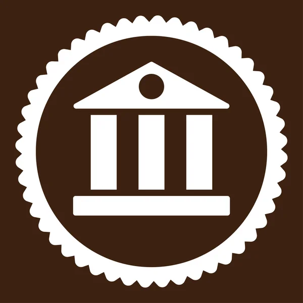 Bank flat white color round stamp icon — Stock Photo, Image