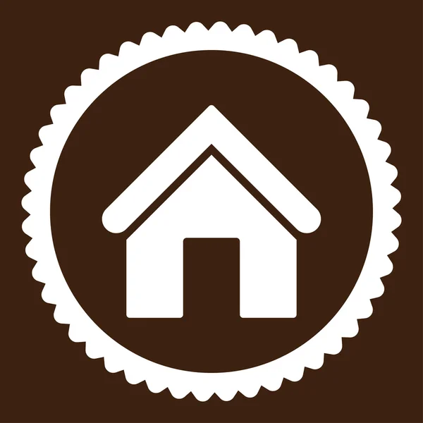 Home flat white color round stamp icon — Stock Photo, Image