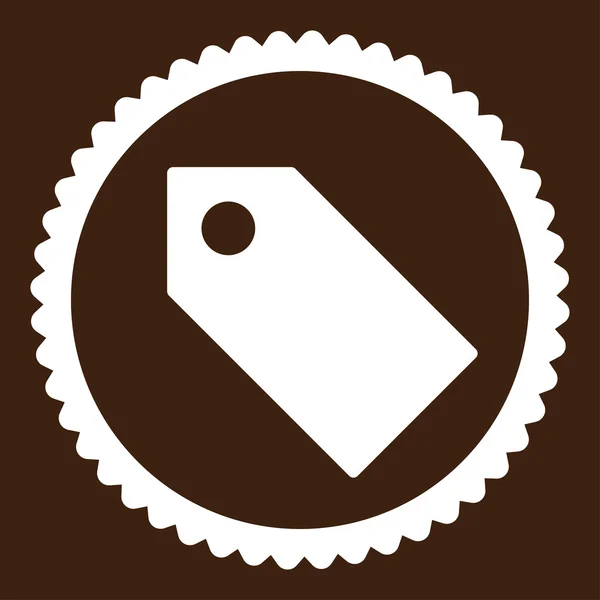 Etiqueta plana de color blanco redondo sello icono — Foto de Stock