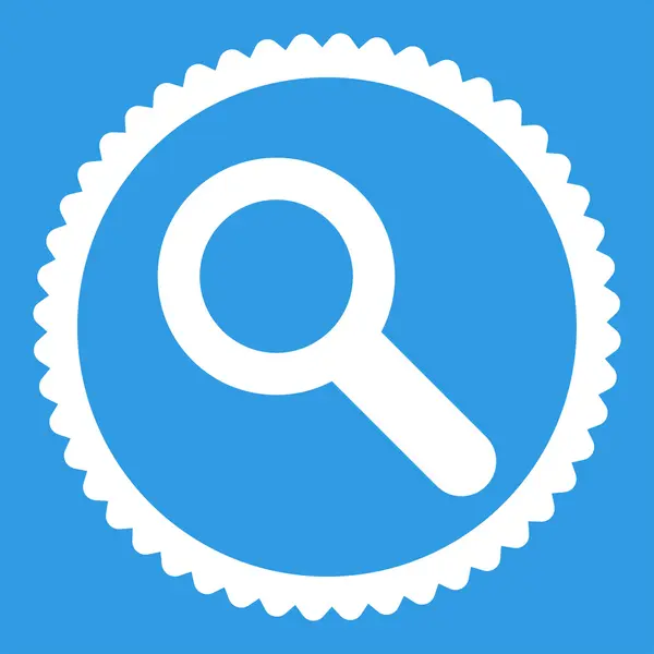 Search flat white color round stamp icon — Stock Photo, Image