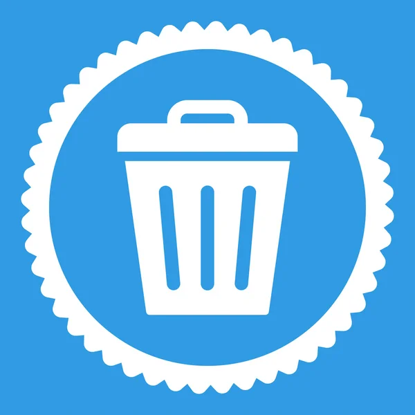 Mülleimer flache weiße Farbe rundes Stempelsymbol — Stockfoto