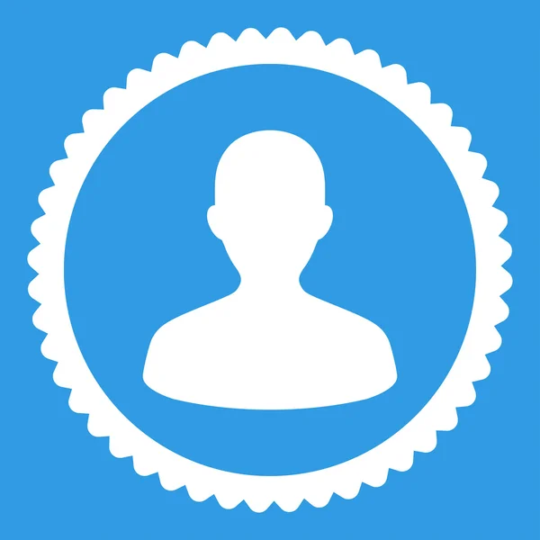 Benutzer flache weiße Farbe runde Briefmarke Symbol — Stockfoto