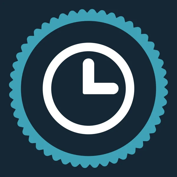 Clock flat blue and white colors round stamp icon — Stock Photo, Image