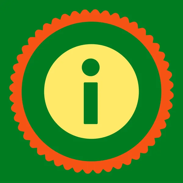 Informacje płasko pomarańczowe i żółte kolory pieczęć Okrągła ikona — Zdjęcie stockowe
