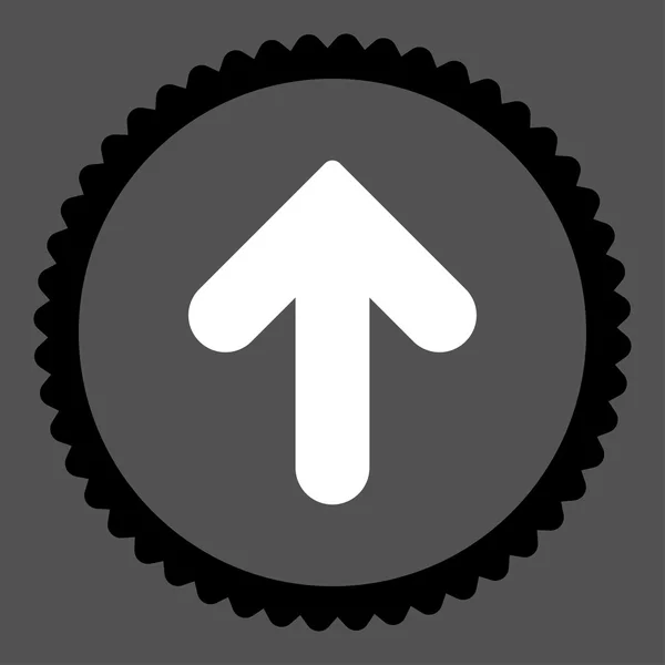 Pfeil nach oben flache schwarze und weiße Farben rundes Stempelsymbol — Stockfoto