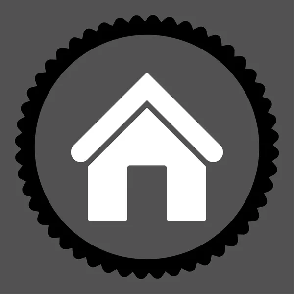 Home flat black and white colors round stamp icon — Stock Photo, Image