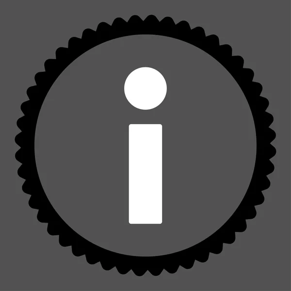 Info flache schwarze und weiße Farben rundes Stempelsymbol — Stockfoto