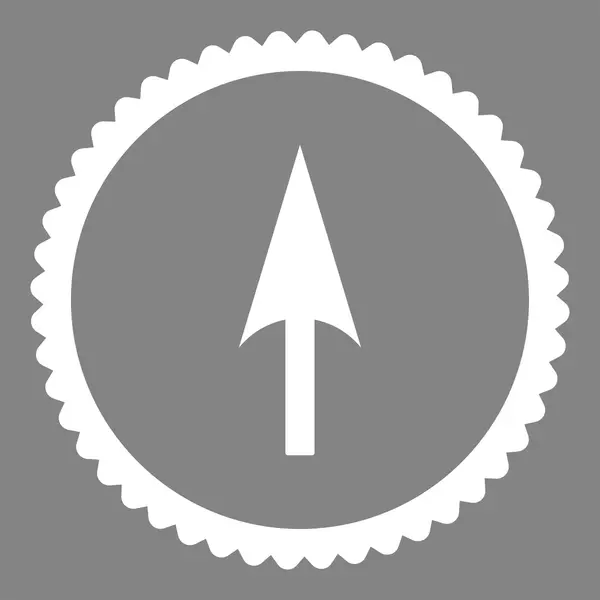 Flecha Axis Y plana de color blanco icono de sello redondo — Foto de Stock