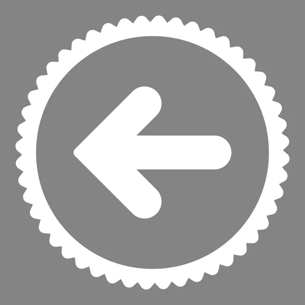 Flèche Icône de timbre rond de couleur blanche plate gauche — Photo