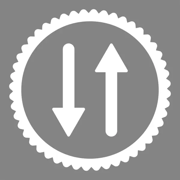 Nyilak Exchange függőleges lapos fehér színű, kerek bélyegző ikon — Stock Fotó