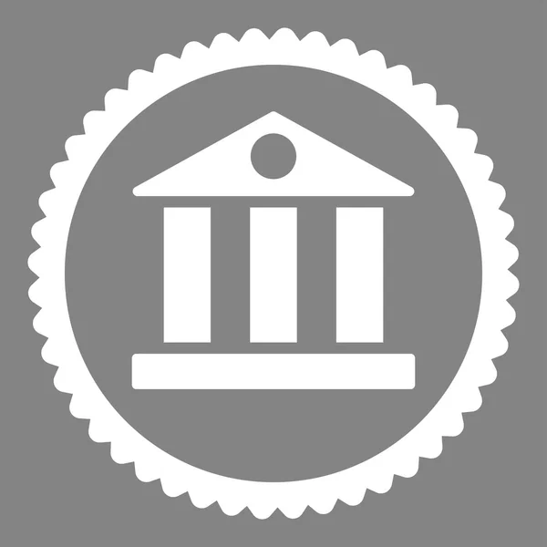 Bank flache weiße Farbe runde Briefmarke Symbol — Stockfoto