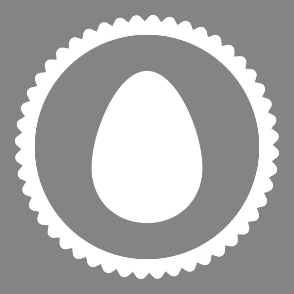 Αυγό επίπεδο άσπρο χρώμα στρογγυλή σφραγίδα εικονίδιο — Φωτογραφία Αρχείου