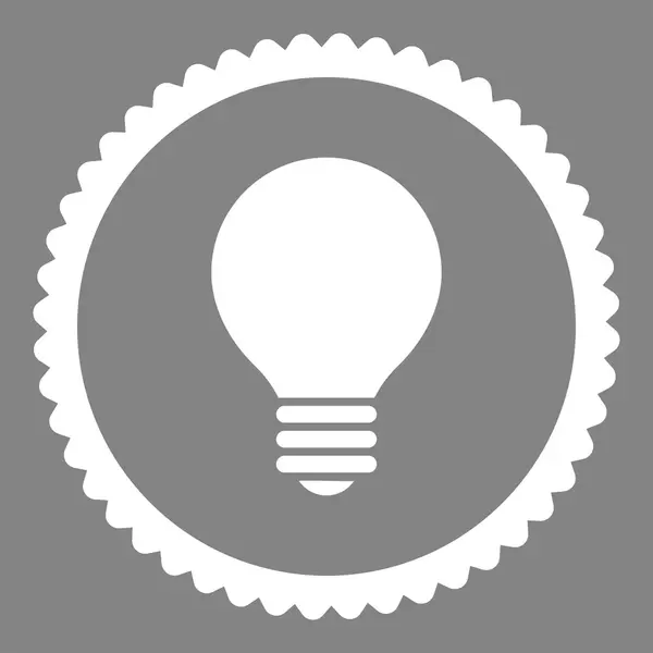 Elektrisk lampa platt vit färg rund stämpel ikonen — Stockfoto