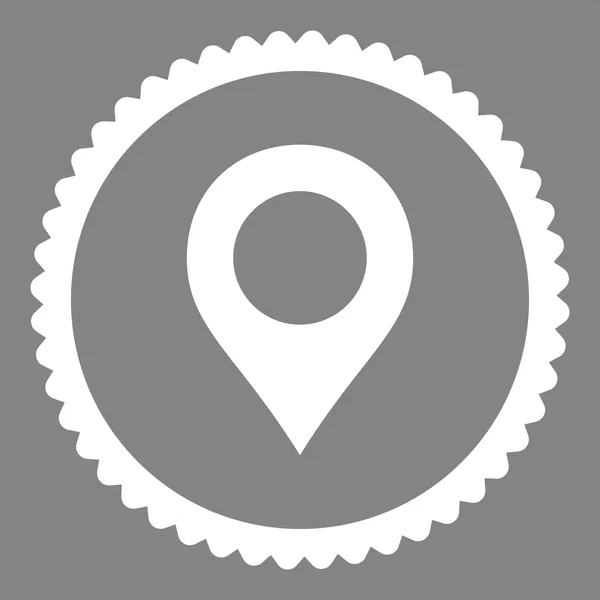 Map Marker flat white color round stamp icon — Stock Photo, Image