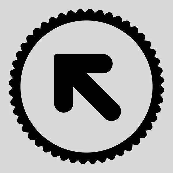 Pil upp vänster platt svart färg rund stämpel-ikonen — Stockfoto