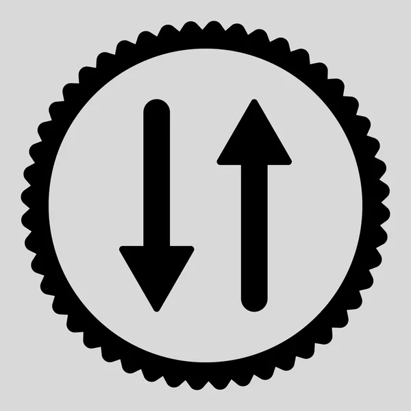Frecce Exchange verticale piatta colore nero rotondo timbro icona — Foto Stock