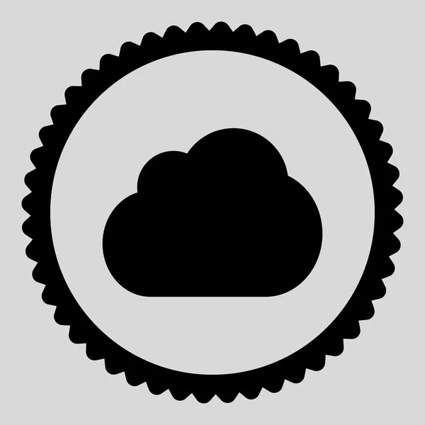 Cloud flat black color round stamp icon — Stock Photo, Image