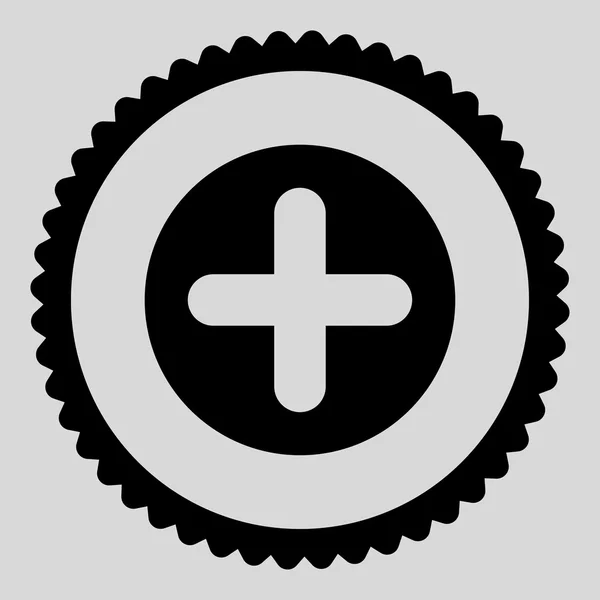 Create flat black color round stamp icon — Stock Photo, Image