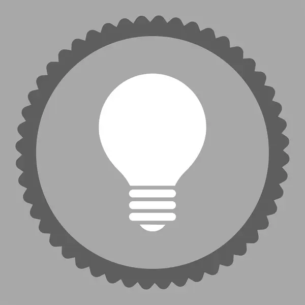 Elektrisk glödlampa platta mörk grå och vita färger rund stämpel-ikonen — Stockfoto