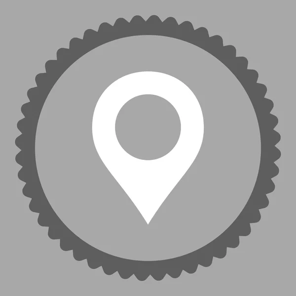Маркер плоский темно-серый и белый цвета круглая марка значок — стоковое фото