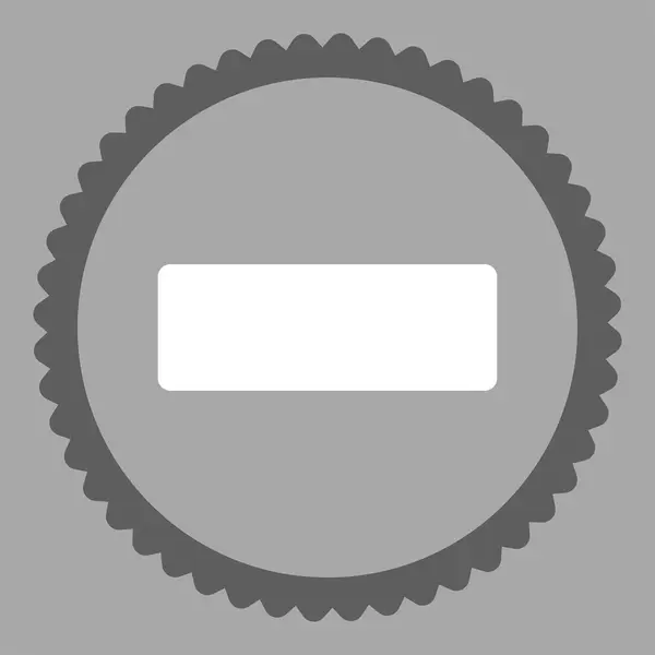 Menos plana gris oscuro y blanco colores redondo sello icono — Foto de Stock