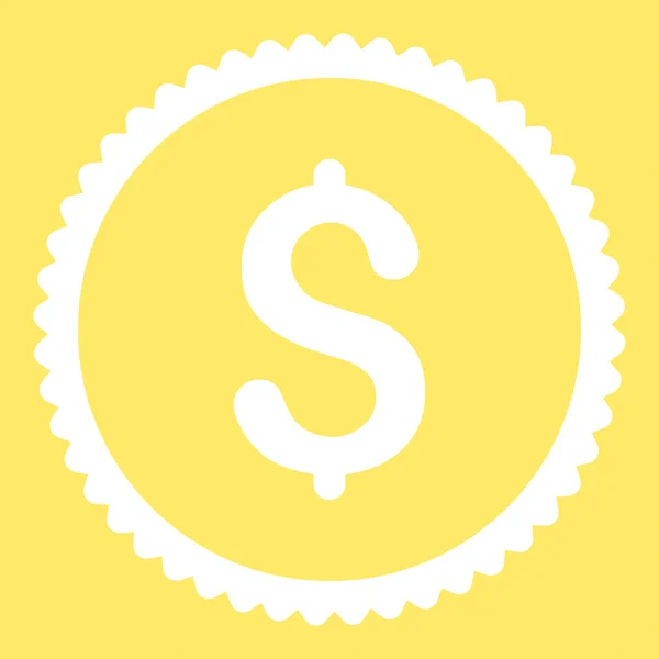 Dollar flat white color round stamp icon — Stock Photo, Image