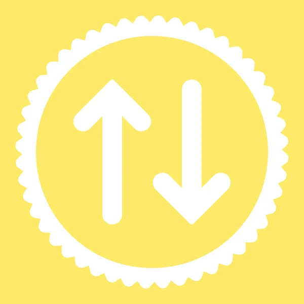Flip plano de color blanco icono de sello redondo —  Fotos de Stock
