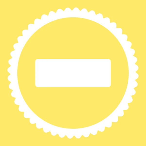 Minus flat white color round stamp icon — Stock Photo, Image