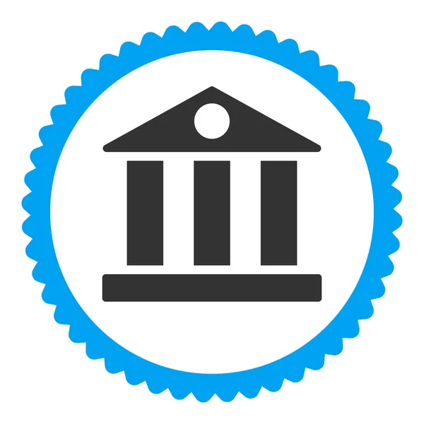 Banco plano azul y gris colores ronda sello icono —  Fotos de Stock