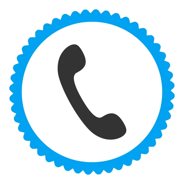 電話フラット ブルーとグレー色丸スタンプ アイコン — ストック写真