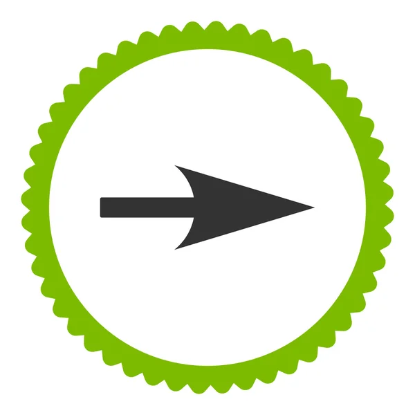 Flecha Axis X plana eco verde y gris colores ronda sello icono —  Fotos de Stock
