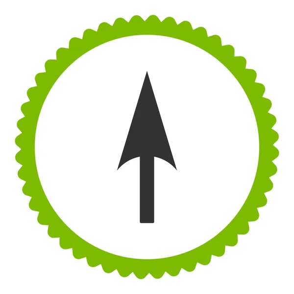 箭头轴 y 平面生态绿色和灰色的颜色圆形邮票图标 — 图库照片