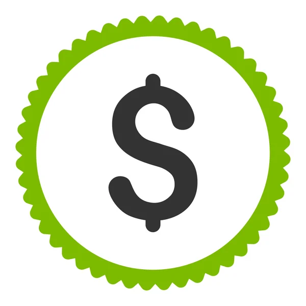 Dollar flat eco green and gray colors round stamp icon — Stock Photo, Image