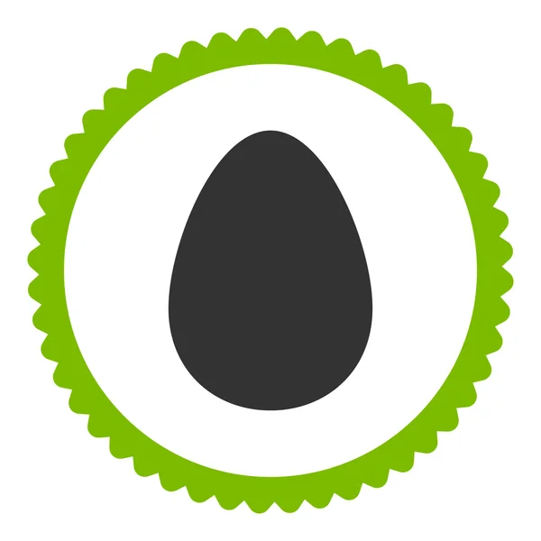 Egg piatto eco verde e grigio colori icona timbro rotondo — Foto Stock