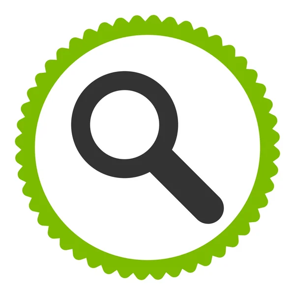 Плоский зеленый и серый цвета круглая марка значок — стоковое фото