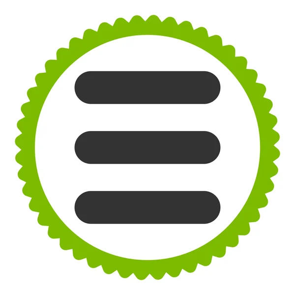 Stack platte eco groene en grijze kleuren ronde stempel pictogram — Stockfoto