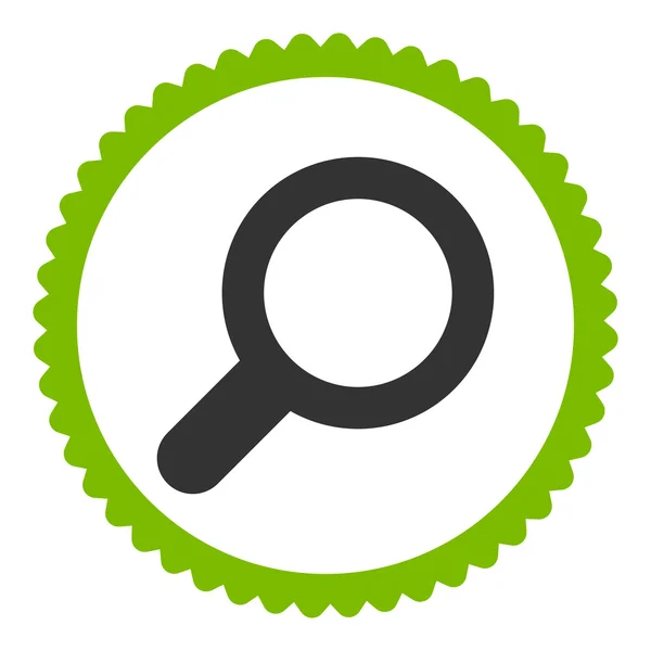 스탬프 아이콘 라운드 보기 플랫 에코 녹색과 회색 색상 — 스톡 사진