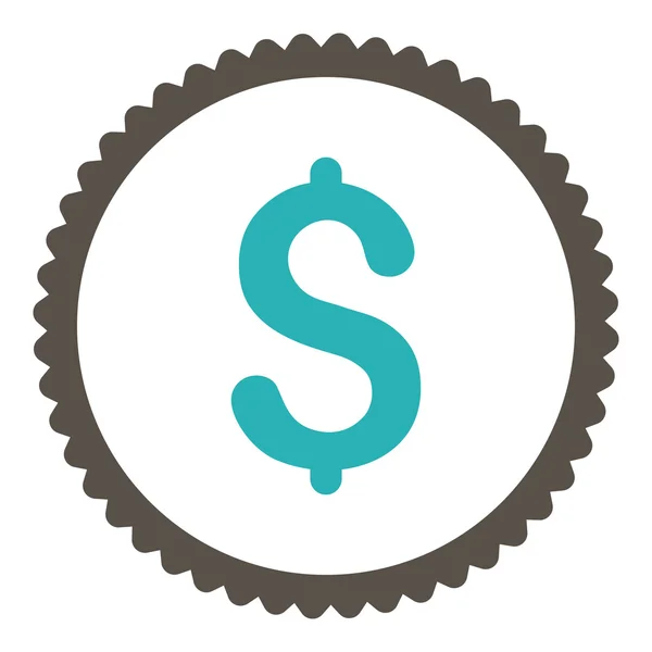 Dollar flat grey and cyan colors round stamp icon — Stock Photo, Image