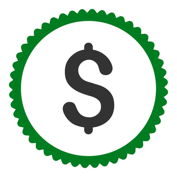 Dollar flat green and gray colors round stamp icon — Stock Photo, Image