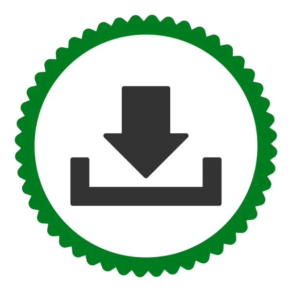 Download düz yeşil ve gri renkler damga simgesi yuvarlak — Stok fotoğraf