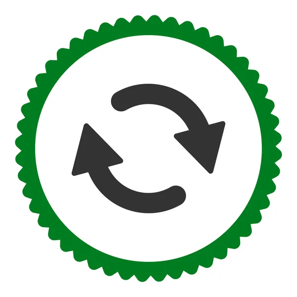 Обновленный плоский зеленый и зеленый цвета круглой иконки марки — стоковое фото