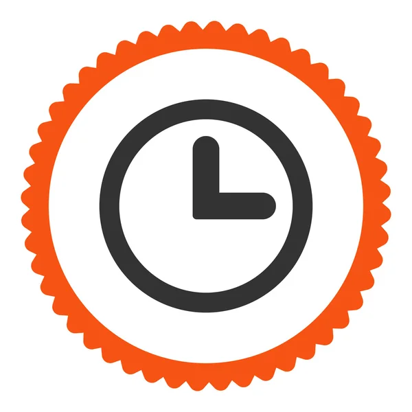 时钟平面橙色和灰色圆形邮票图标 — 图库照片