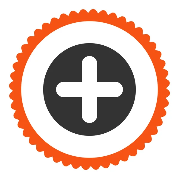 Maak platte oranje en grijze kleuren ronde stempel pictogram — Stockfoto