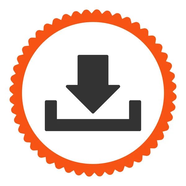 Download van platte oranje en grijze kleuren ronde stempel pictogram — Stockfoto