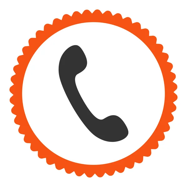 Telefonní plochý oranžové a šedé barvy ikony kulatého razítka — Stock fotografie
