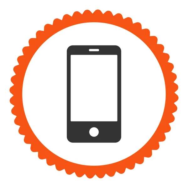 Smartphone platt orange och grå färger rund stämpel-ikonen — Stockfoto