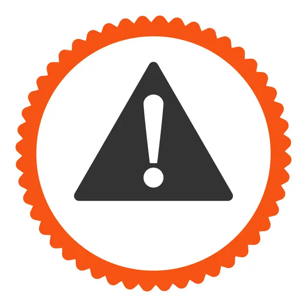 Advertencia naranja plana y colores grises icono de sello redondo — Foto de Stock