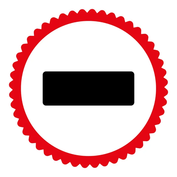 减号扁平密集的红色和黑色圆形邮票图标 — 图库照片