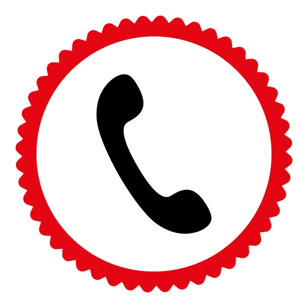 Phone flat intensive red and black colors round stamp icon — Stock Photo, Image