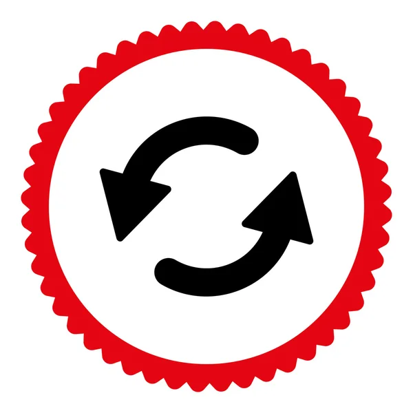 Refresh Ccw flat intensive red and black colors round stamp icon — Stock Photo, Image
